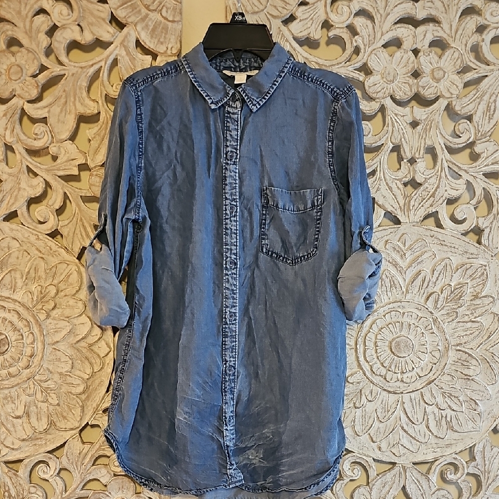 Blue Denim Button Down Shirt